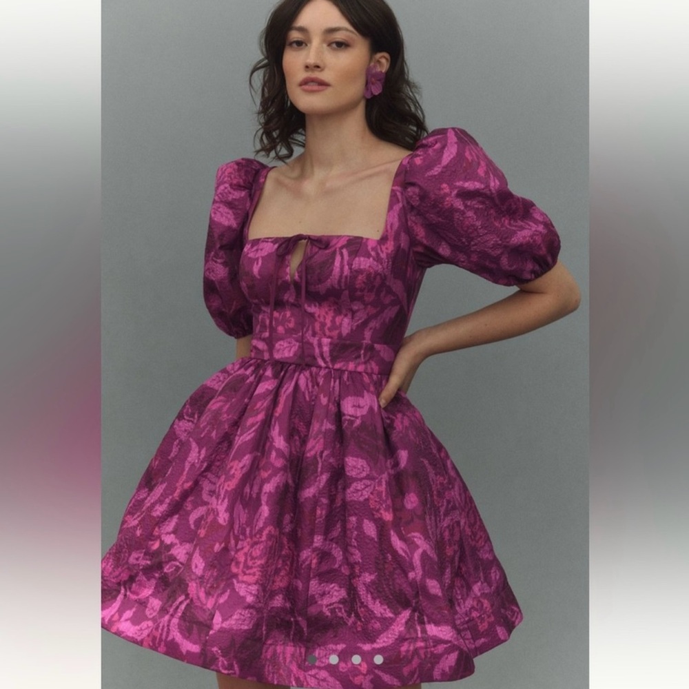 BHLDN Chloe Puff Sleeve Square Neck Dress